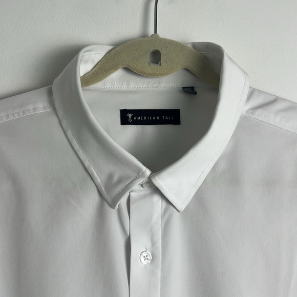 American Tall Traveler Stretch Dress Shirt White 2XL Semi Tall Career Classic - Picture 5 of 12